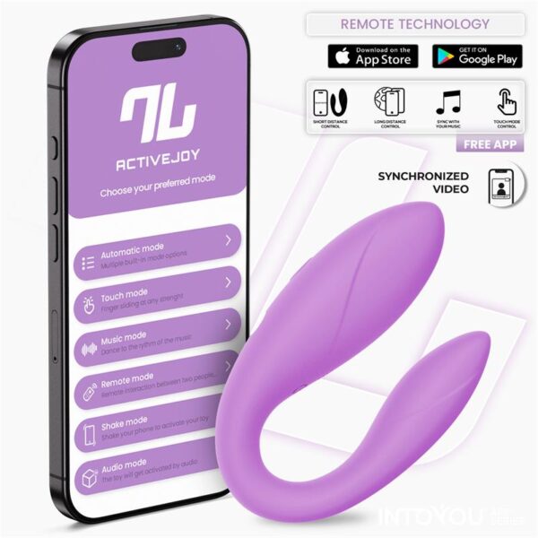 Couple Toy with App Flexible Silicone Lavender