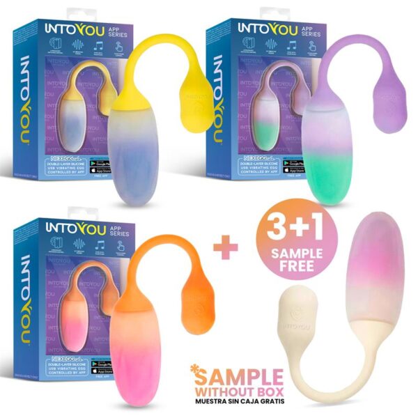 Pack 3+1 NexEgg Vibe Vibrating Egg Double Layer Silicone App