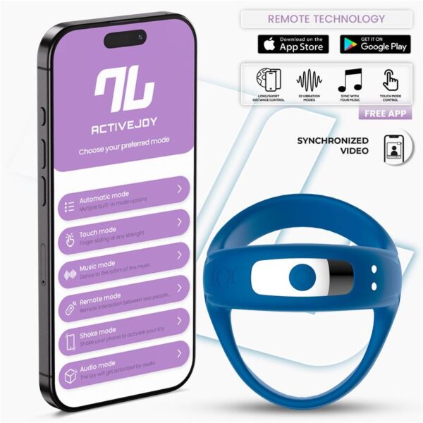 Rank Vibrating Ring with App Blue