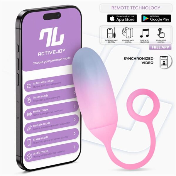 Vibrating Egg Double Layer Silicone with APP Blue/Pink