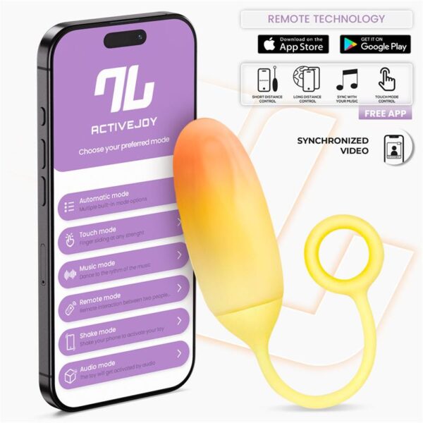 Vibrating Egg Double Layer Silicone with APP Yellow/Orange